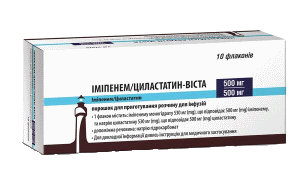 Имипенем Циластатин порошок для приготовления раствора для инфузий 0,5/0,5 г флакон №10